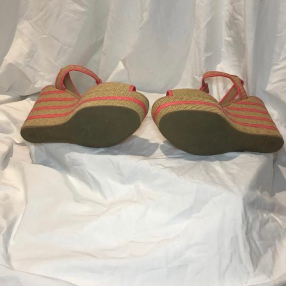 Coach Pink & Tan Woven Wedges Size 9 US - Picture 4 of 7